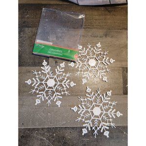 Christmas house white glitter ornaments set Decor Xmas